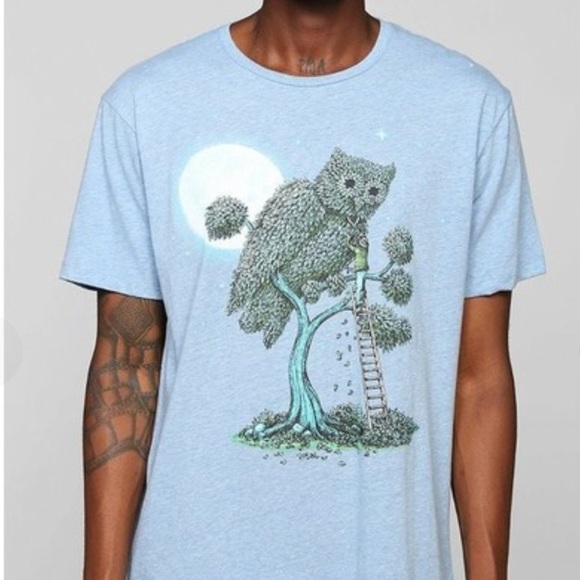 Rare Vintage FUN Artists x Terry Fan The Owl Tree Tee - Picture 2 of 5